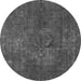 Round Abstract Gray Modern Rug, abs1281gry