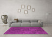 Machine Washable Abstract Pink Modern Rug in a Living Room, wshabs1281pnk