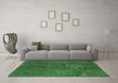 Machine Washable Abstract Emerald Green Modern Area Rugs in a Living Room,, wshabs1281emgrn