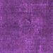 Square Machine Washable Abstract Purple Modern Area Rugs, wshabs1281pur