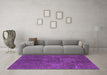 Machine Washable Abstract Purple Modern Area Rugs in a Living Room, wshabs1281pur