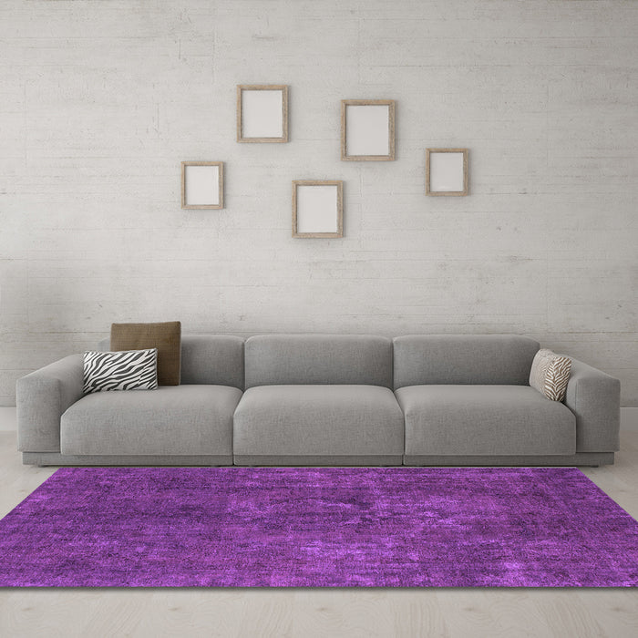 Machine Washable Abstract Purple Modern Area Rugs in a Living Room, wshabs1281pur