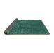 Sideview of Abstract Turquoise Modern Rug, abs1281turq