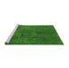 Sideview of Machine Washable Abstract Green Modern Area Rugs, wshabs1281grn