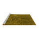 Sideview of Machine Washable Abstract Yellow Modern Rug, wshabs1281yw