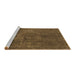 Sideview of Machine Washable Abstract Brown Modern Rug, wshabs1281brn