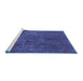 Sideview of Machine Washable Abstract Blue Modern Rug, wshabs1281blu