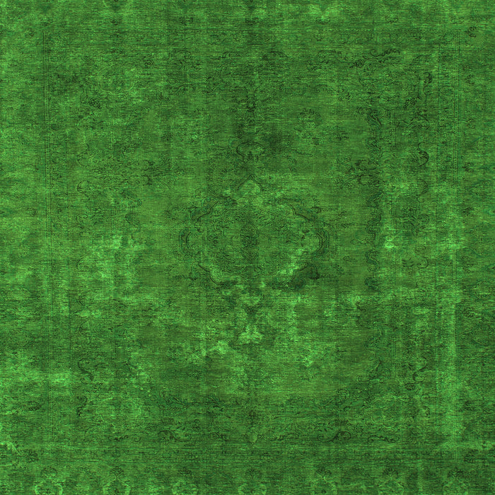 Square Machine Washable Abstract Green Modern Area Rugs, wshabs1281grn