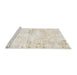 Sideview of Machine Washable Abstract White Chocolate Beige Rug, wshabs1282