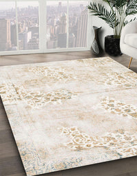 Abstract White Chocolate Beige Modern Rug, abs1282