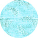 Round Abstract Light Blue Modern Rug, abs1282lblu