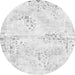 Round Abstract Gray Modern Rug, abs1282gry