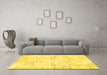 Machine Washable Abstract Yellow Modern Rug in a Living Room, wshabs1282yw