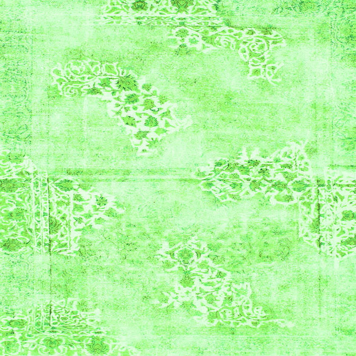 Square Abstract Green Modern Rug, abs1282grn