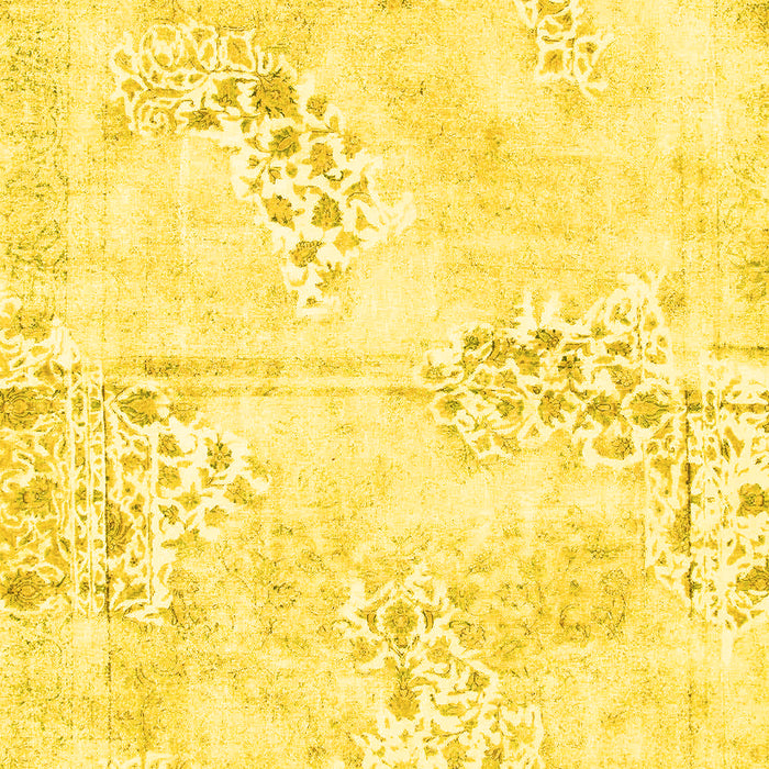 Machine Washable Abstract Yellow Modern Rug, wshabs1282yw