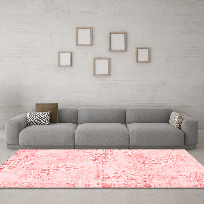 Modern Red Washable Rugs