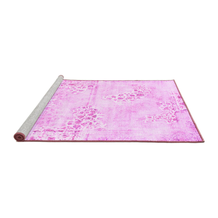 Sideview of Machine Washable Abstract Pink Modern Rug, wshabs1282pnk