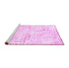 Sideview of Machine Washable Abstract Pink Modern Rug, wshabs1282pnk