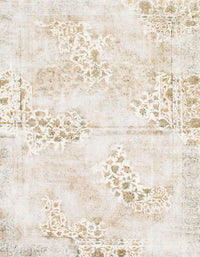 Machine Washable Abstract White Chocolate Beige Rug, wshabs1282