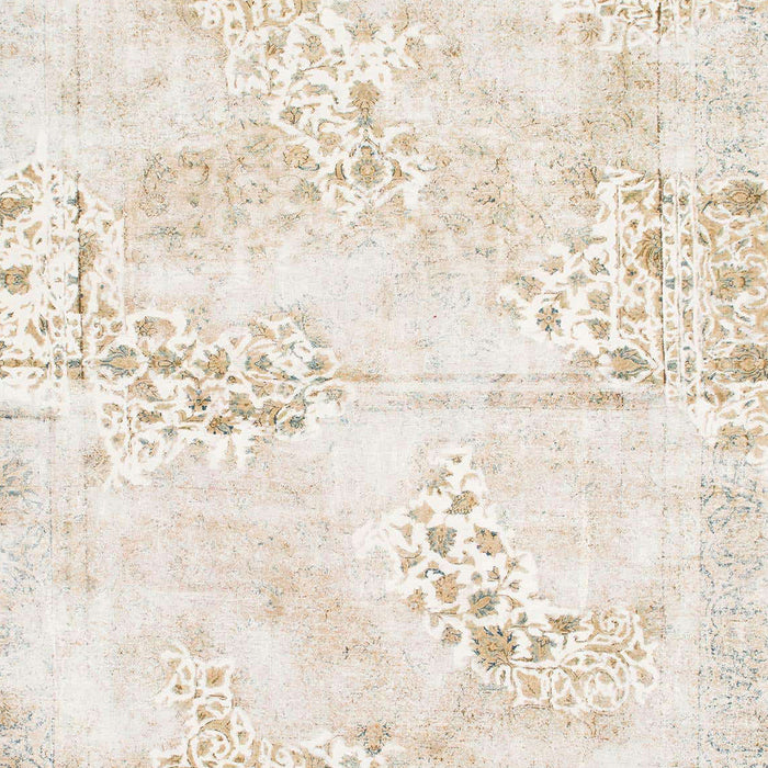 Machine Washable Abstract White Chocolate Beige Rug, wshabs1282