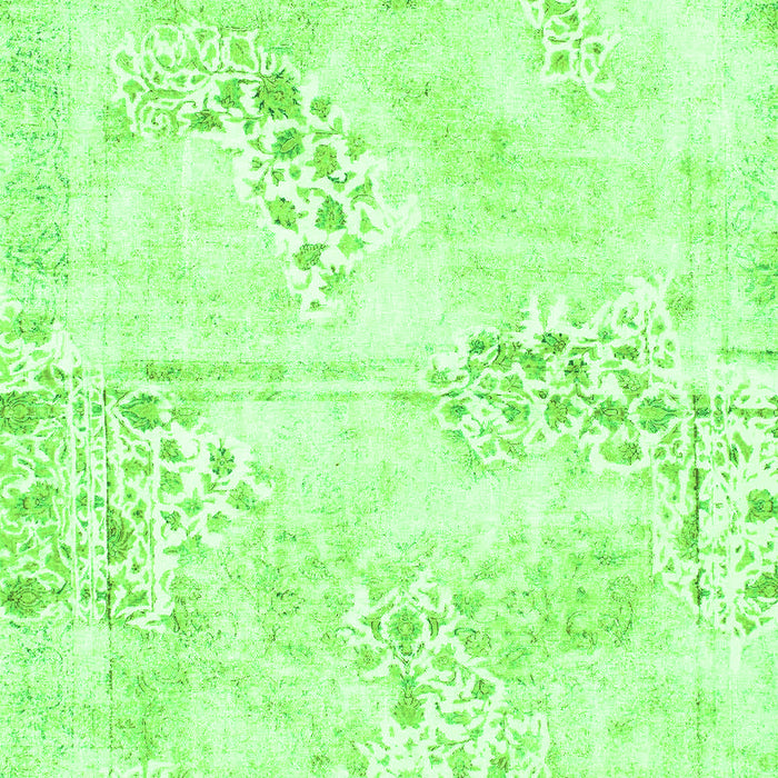 Machine Washable Abstract Green Modern Area Rugs, wshabs1282grn