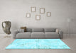 Machine Washable Abstract Light Blue Modern Rug in a Living Room, wshabs1282lblu