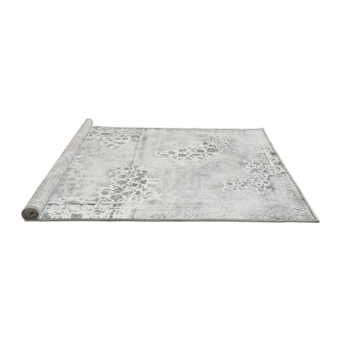 Sideview of Machine Washable Abstract Gray Modern Rug, wshabs1282gry