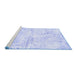 Sideview of Machine Washable Abstract Blue Modern Rug, wshabs1282blu