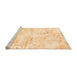 Sideview of Machine Washable Abstract Orange Modern Area Rugs, wshabs1282org