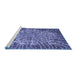 Sideview of Machine Washable Abstract Blue Modern Rug, wshabs1283blu