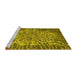 Sideview of Machine Washable Abstract Yellow Modern Rug, wshabs1283yw