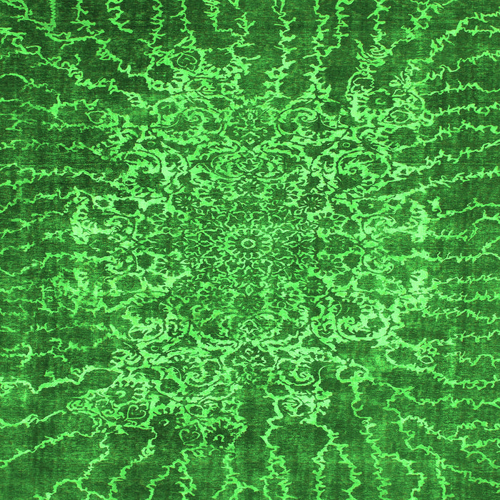 Square Machine Washable Abstract Green Modern Area Rugs, wshabs1283grn