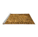 Sideview of Machine Washable Abstract Orange Modern Area Rugs, wshabs1283org