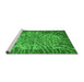 Sideview of Machine Washable Abstract Green Modern Area Rugs, wshabs1283grn