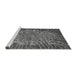 Sideview of Machine Washable Abstract Gray Modern Rug, wshabs1283gry