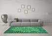 Machine Washable Abstract Turquoise Modern Area Rugs in a Living Room,, wshabs1283turq