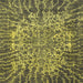 Square Abstract Antique Bronze Green Modern Rug, abs1283