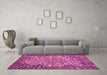 Machine Washable Abstract Pink Modern Rug in a Living Room, wshabs1283pnk