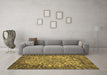 Machine Washable Abstract Brown Modern Rug in a Living Room,, wshabs1283brn