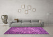 Machine Washable Abstract Purple Modern Area Rugs in a Living Room, wshabs1283pur