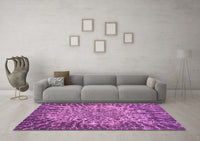 Machine Washable Abstract Purple Modern Rug, wshabs1283pur