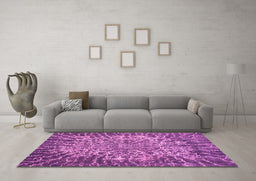 Machine Washable Abstract Purple Modern Area Rugs in a Living Room, wshabs1283pur