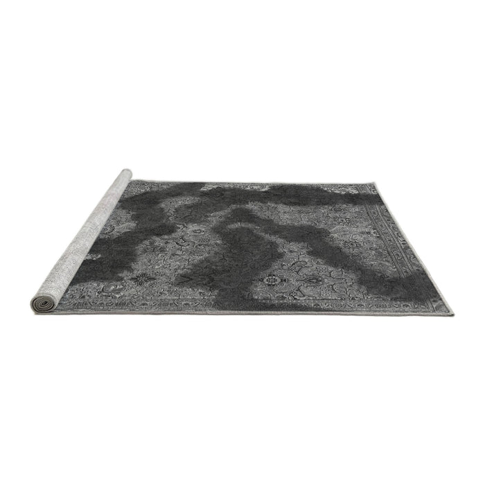 Sideview of Machine Washable Abstract Gray Modern Rug, wshabs1284gry