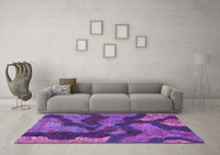 Machine Washable Abstract Purple Modern Rug, wshabs1284pur