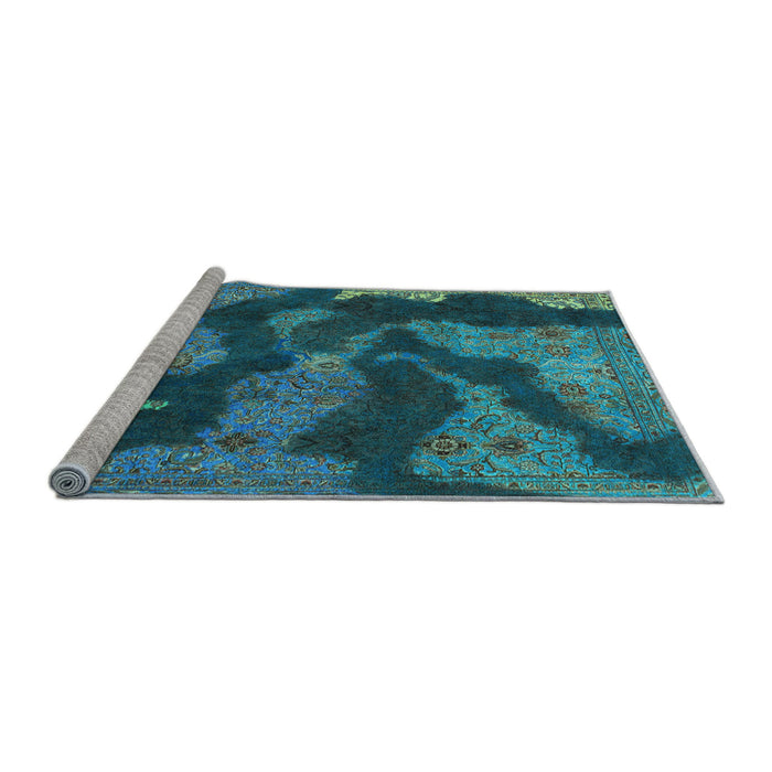 Sideview of Machine Washable Abstract Light Blue Modern Rug, wshabs1284lblu