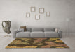 Machine Washable Abstract Brown Modern Rug in a Living Room,, wshabs1284brn