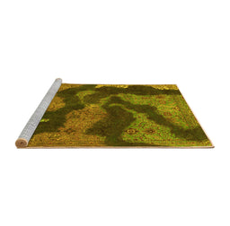Sideview of Machine Washable Abstract Yellow Modern Rug, wshabs1284yw