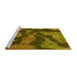 Sideview of Machine Washable Abstract Yellow Modern Rug, wshabs1284yw