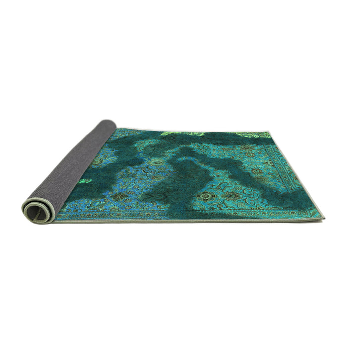 Sideview of Abstract Turquoise Modern Rug, abs1284turq