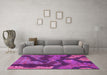 Machine Washable Abstract Pink Modern Rug in a Living Room, wshabs1284pnk